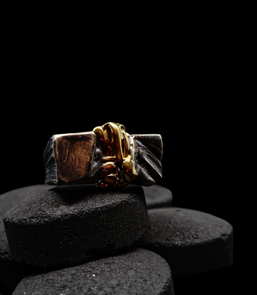 Geologic Collection - Bagues de créateur en Argent et Or Massif