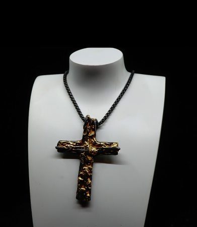 Croix en or et argent piéce unique signè Krazy Stones