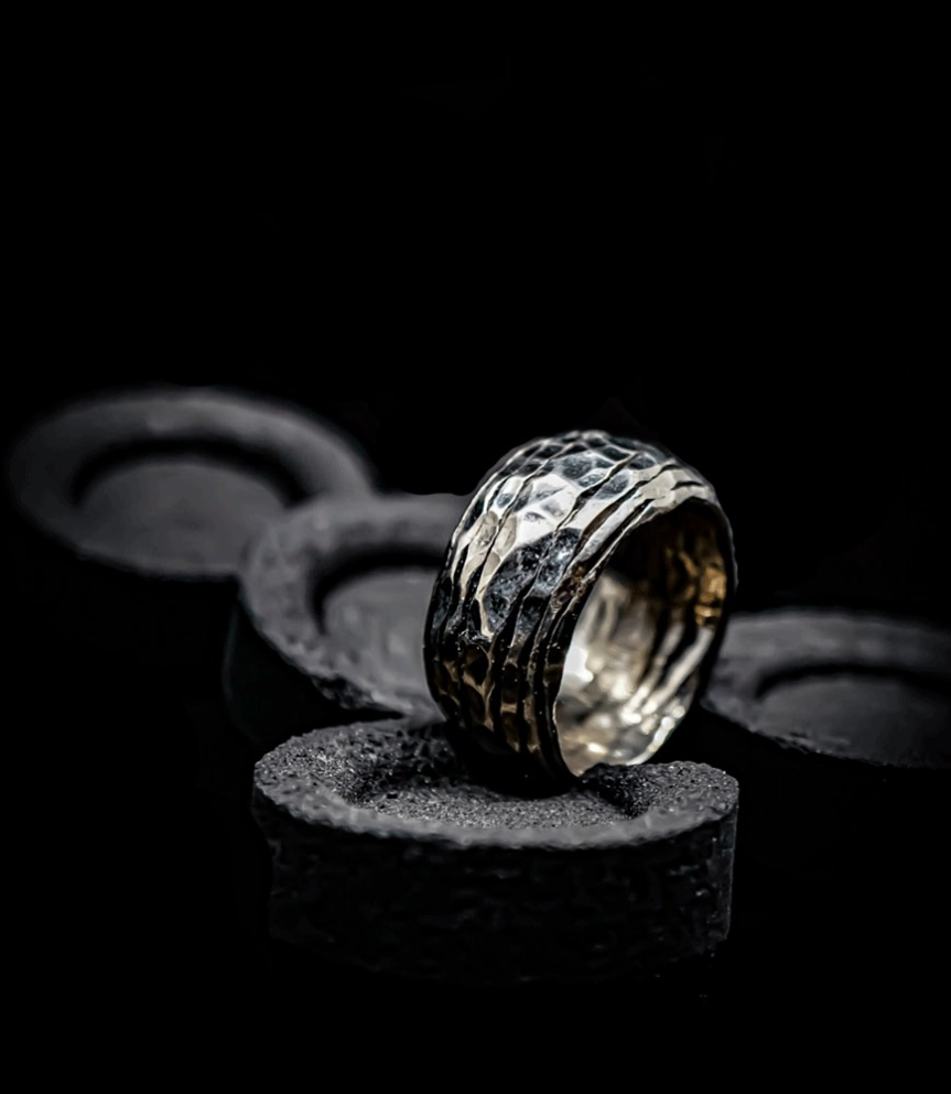 Bague marteléé - Krazy Stones bijoutier