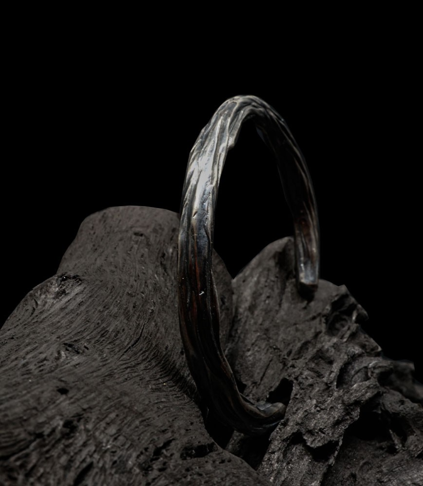 Bracelet jonc argent massif création Anthony Barrouyer