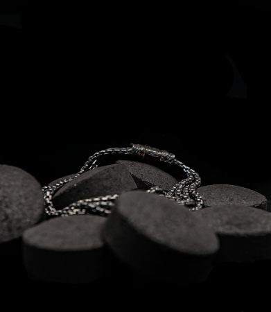 Bracelet en argent massif création krazy stone by anthony barrouyer