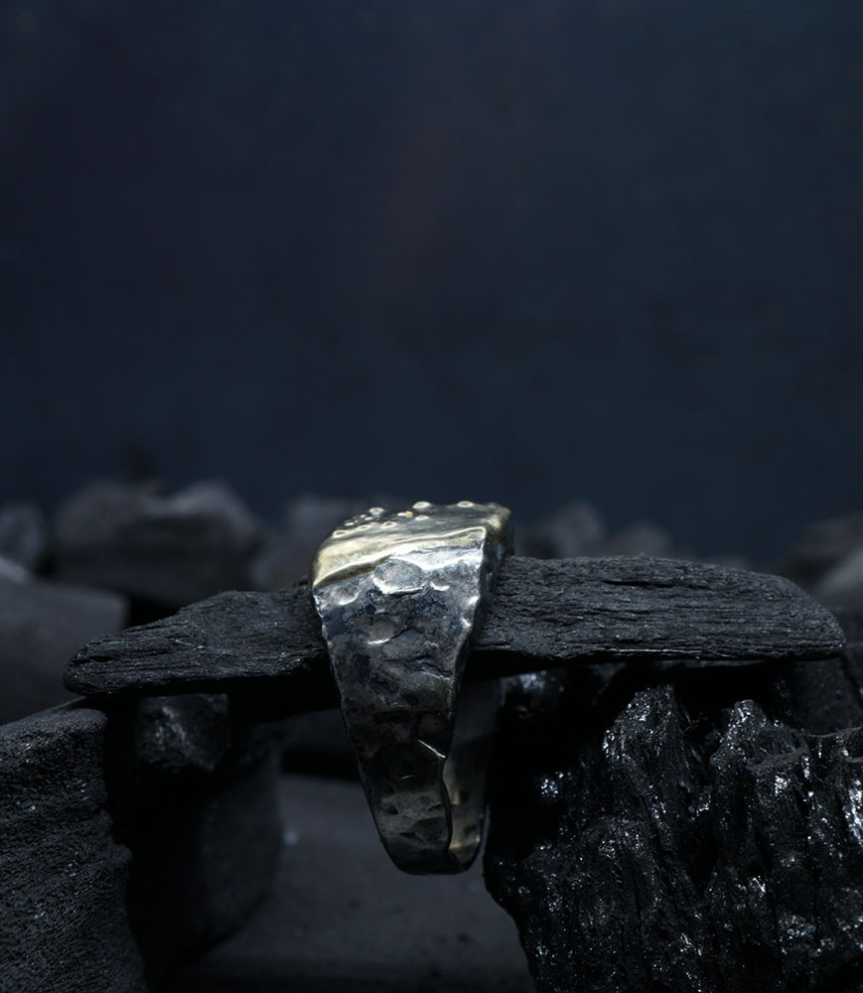 Création krazystones par anthony barrouyer bague Argent et Or