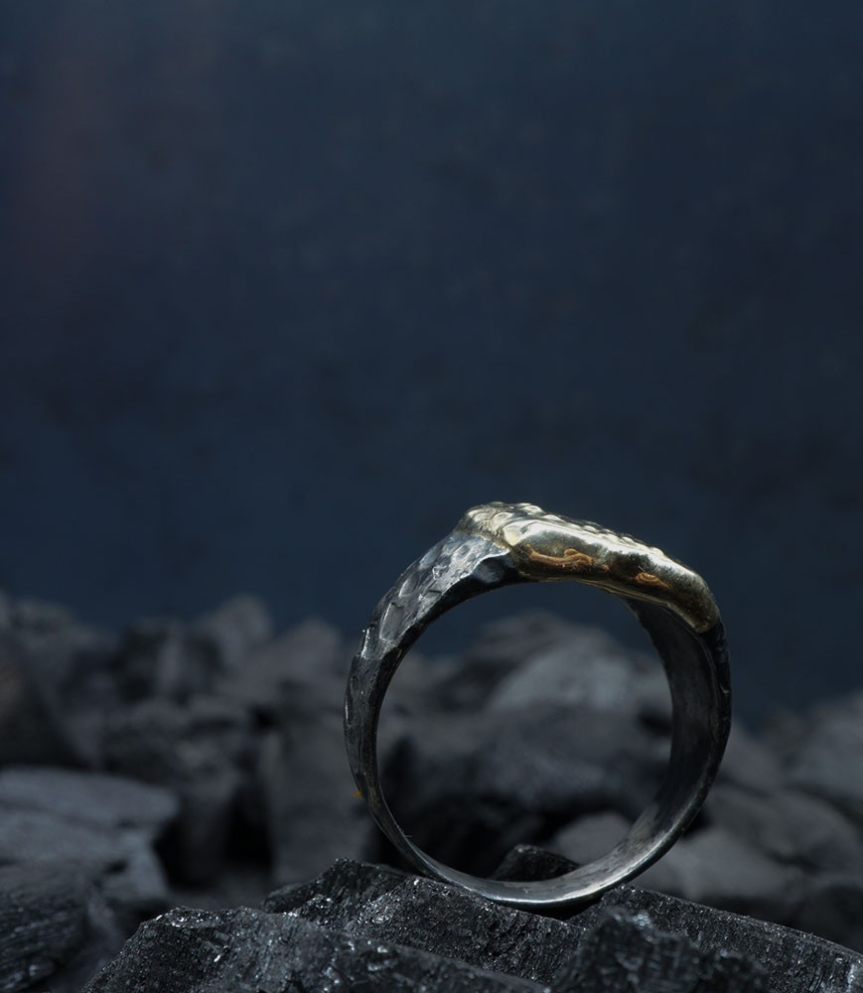 Création krazystones par anthony barrouyer bague Argent et Or