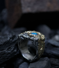 Hephaestus Stones Collection - Opal Ring, Gold and Sterling Silver