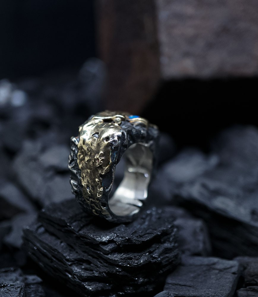 Hephaestus Stones Collection - Opal Ring, Gold and Sterling Silver