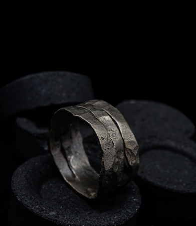 Bague martelet en argent massif création Krazy Stones