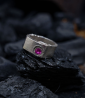 Geologic Stones Collection - Solid Silver and Ruby Rings