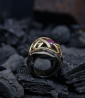 Hephaestus Stones Collection - Ruby, Gold and Sterling Silver Ring