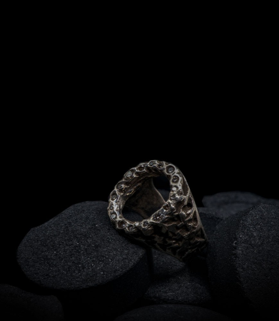 Bague de créateur en argent et diamant signé Krazy Stones