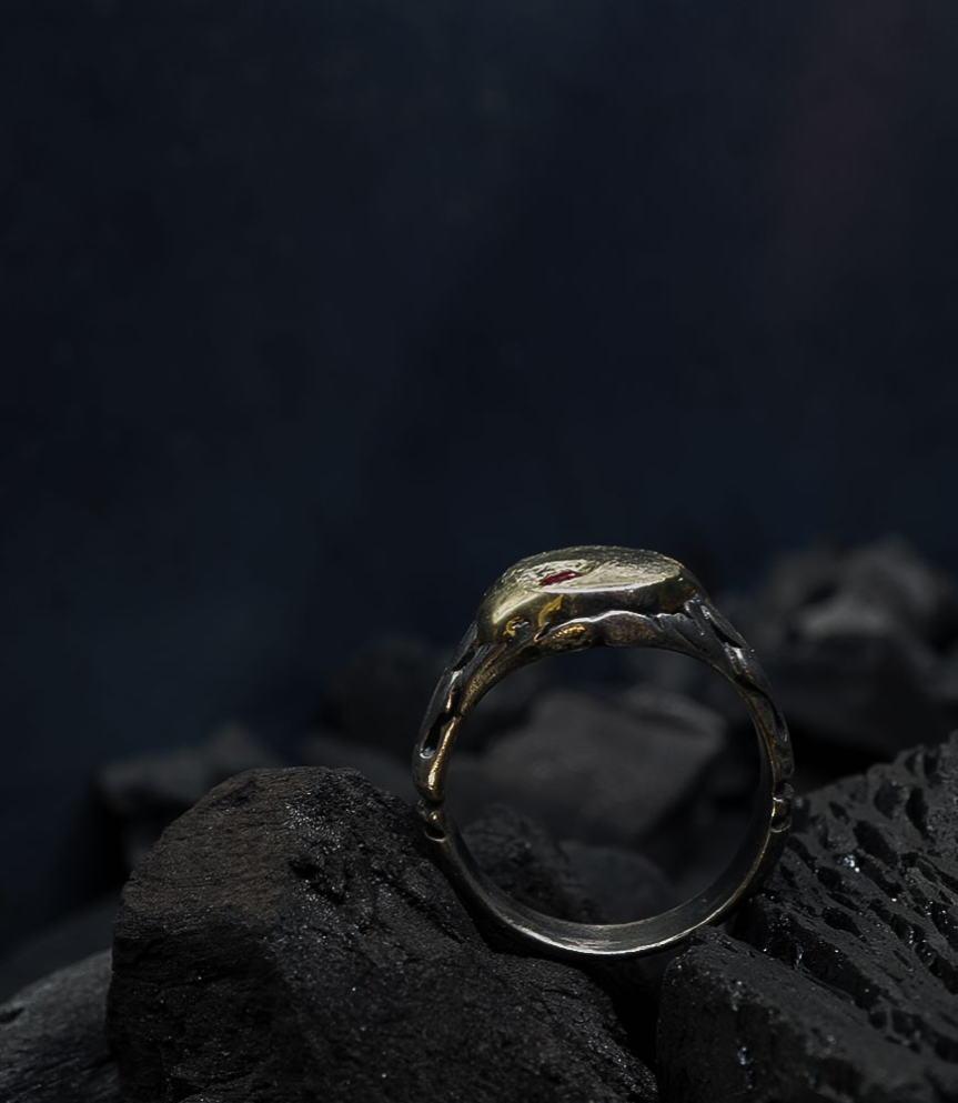 Hephaestus Stones Collection - Ruby, Gold and Sterling Silver Ring