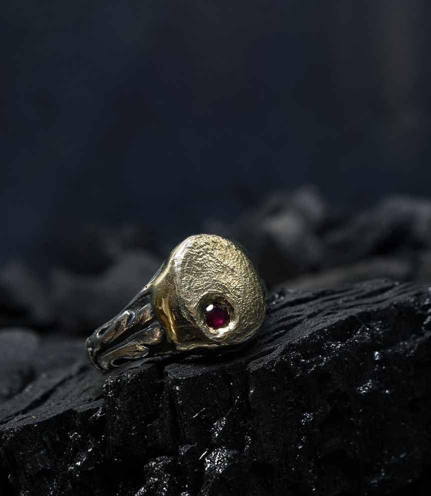 Hephaestus Stones Collection - Ruby, Gold and Sterling Silver Ring