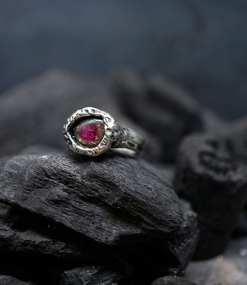 bague argent signé Krazystones