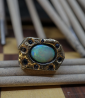 Bague en or et argent Krazystones  opale et saphir