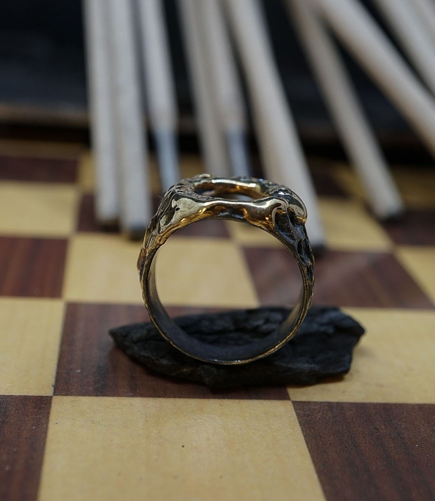 Bague diamants en or et argent création Anthony Barrouyer