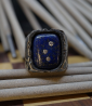 Bague pour Homme de créateur:Héphaïstos Stones Collection - Bague Diamants, Argent Massif et Lapis Lazuli