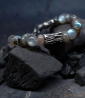 Bracelet de créateur pour homme en argent et labradorite.