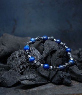 Bracelet argent et Lapis-Lazuli bijoux unique de créateur