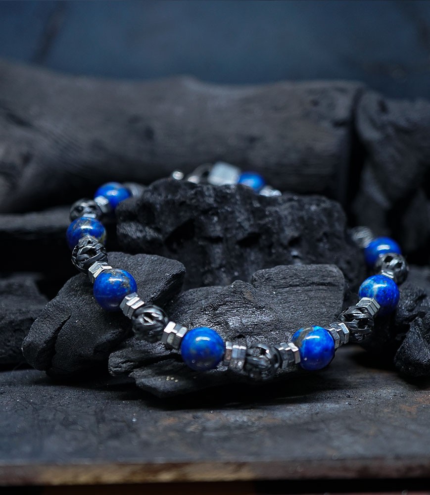 Bracelet argent et Lapis-Lazuli bijoux unique de créateur