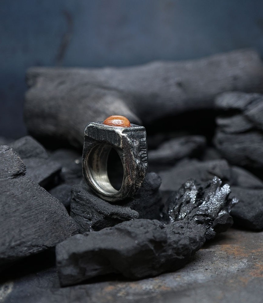 Designer sterling silver ring