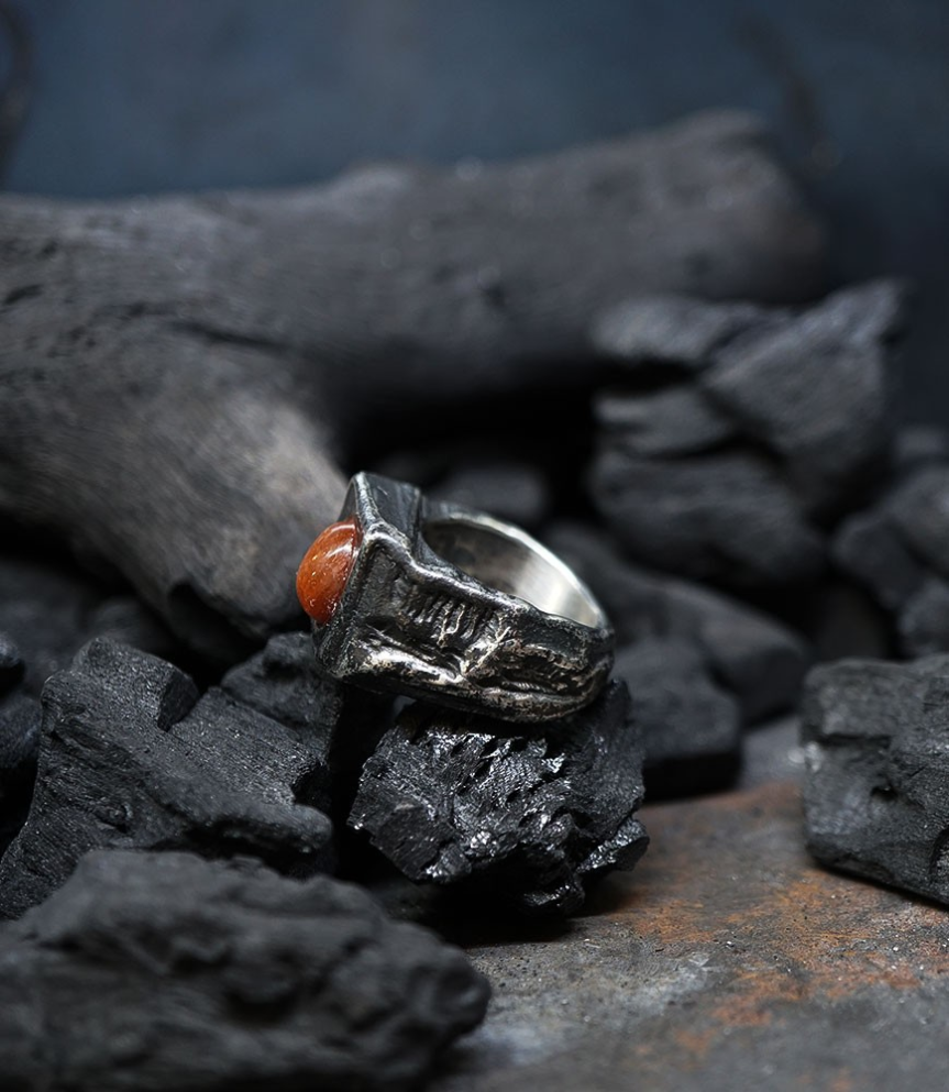 Designer sterling silver ring