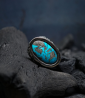 Designer ring in silver and turquoise