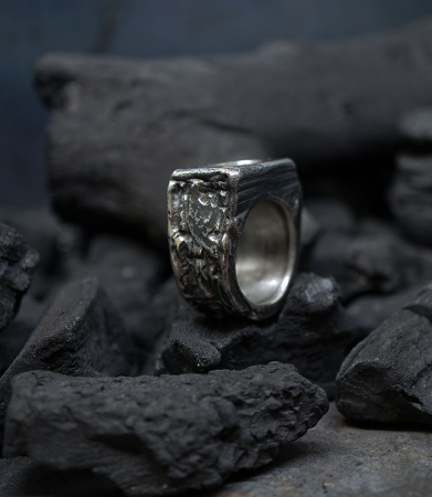 Bague pour homme de luxe en argent et opale