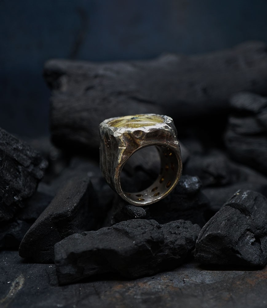 Bague argent et quartz rutile nouveauté Mad Lords