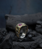 Hephaestus Stones Collection - Ruby, Gold and Sterling Silver Ring