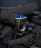 Pièce unique pour homme bague argent et Lapis- Lazuli