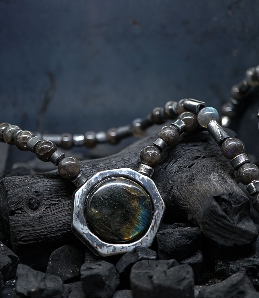 Hephaestus Collection - Labradorite and Sterling Silver Necklace