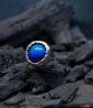Bague lapis-lazuli Krazystones en argent massif.