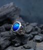 Bague lapis-lazuli Krazystones en argent massif.