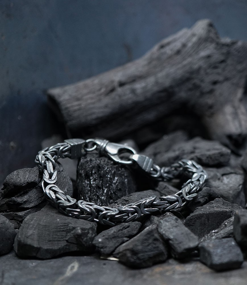 Bracelet de créateur en argent massif signé Krazystones