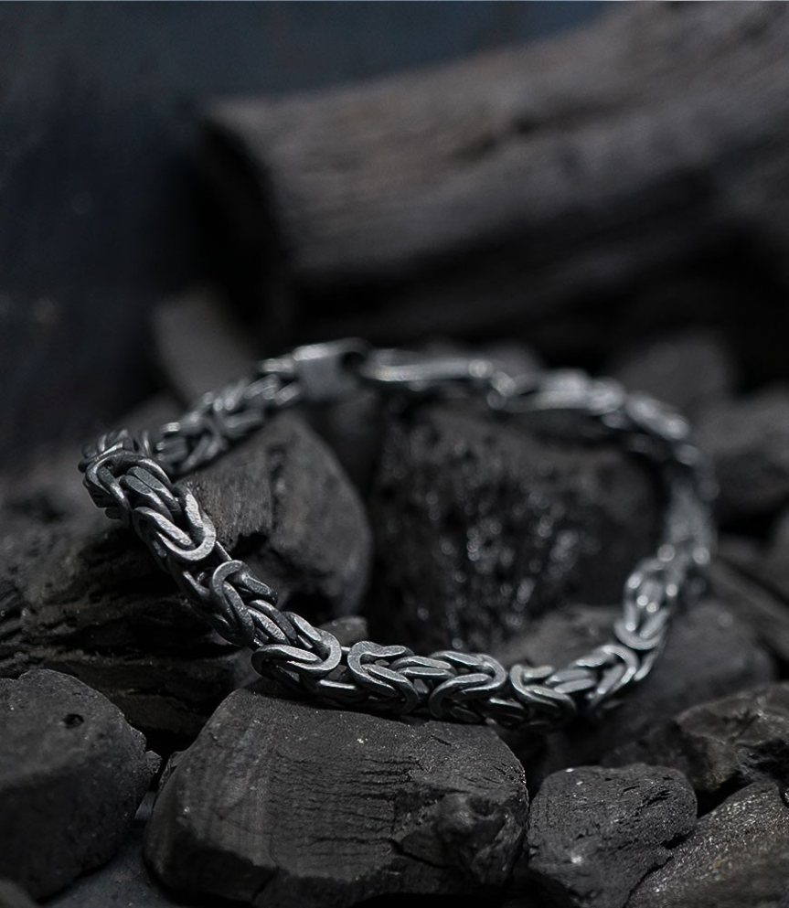 Bracelet de créateur en argent massif signé Krazystones