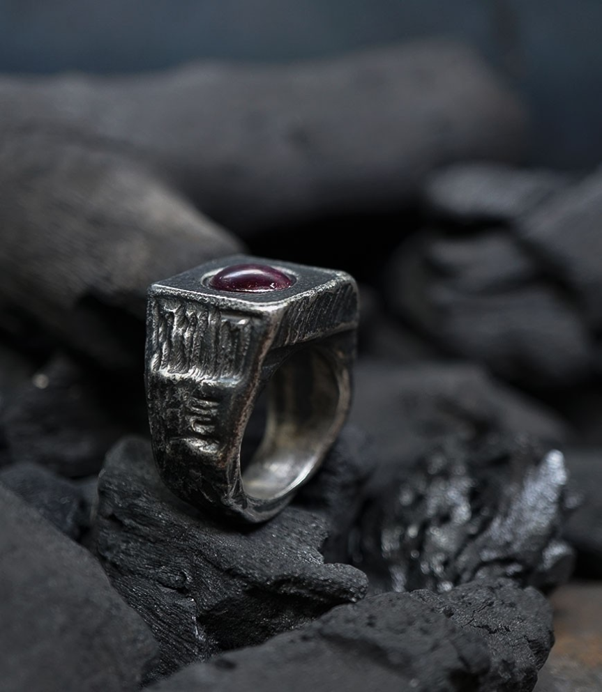 Geologic Stones Collection - Sterling Silver and Star Ruby Rings
