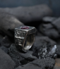 Geologic Stones Collection - Sterling Silver and Star Ruby Rings