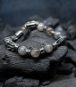 Bracelet Quarts Rutille Krazystones en argent massif.