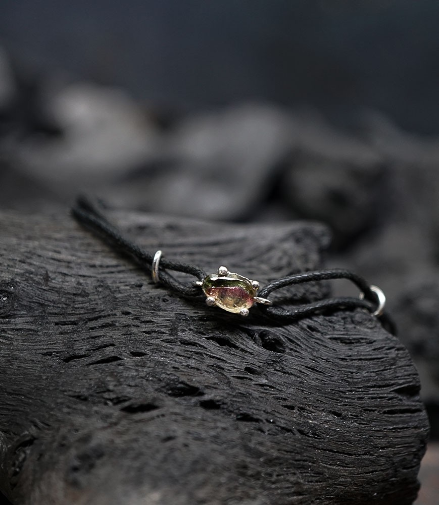 Gala § Krazystones Stones Collection - Tourmaline and Sterling Silver Bracelet