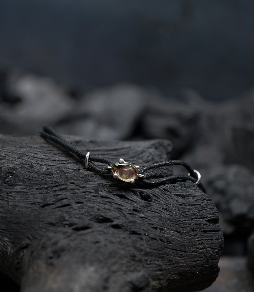 Gala § Krazystones Stones Collection - Tourmaline and Sterling Silver Bracelet