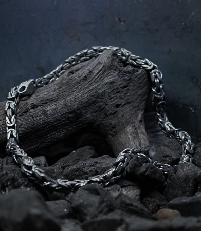 Collier de créateur en argent massif signé Krazystones