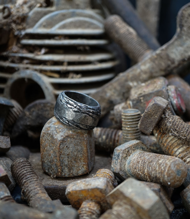 Krazystones collection solid silver ring.