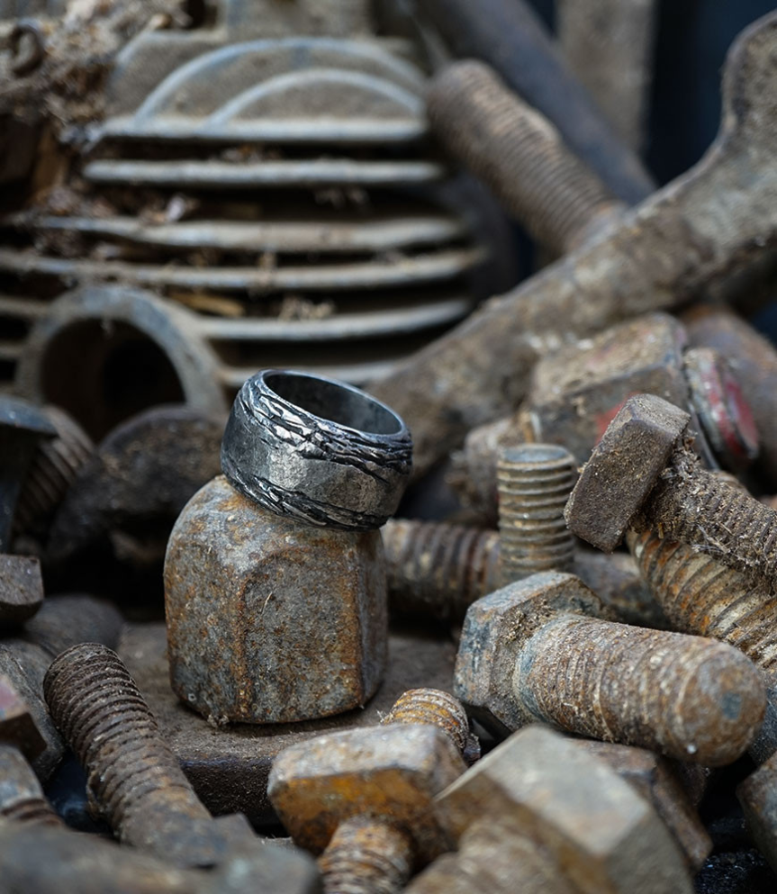 Collection Krazystones bague en argent massif.