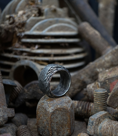 Krazystones collection solid silver ring.
