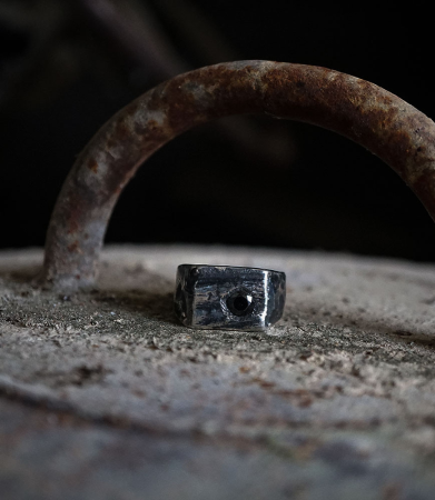 Bague argent et hématite.