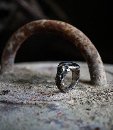 Bague argent et hématite.