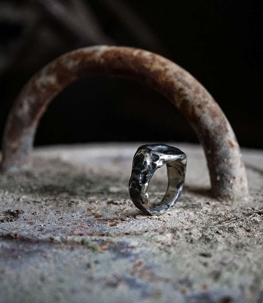 Bague argent et hématite.