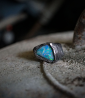 Silver ring with Australian opal.