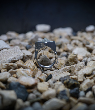 Bague Quarts Rutile noir et Argent Massif.
