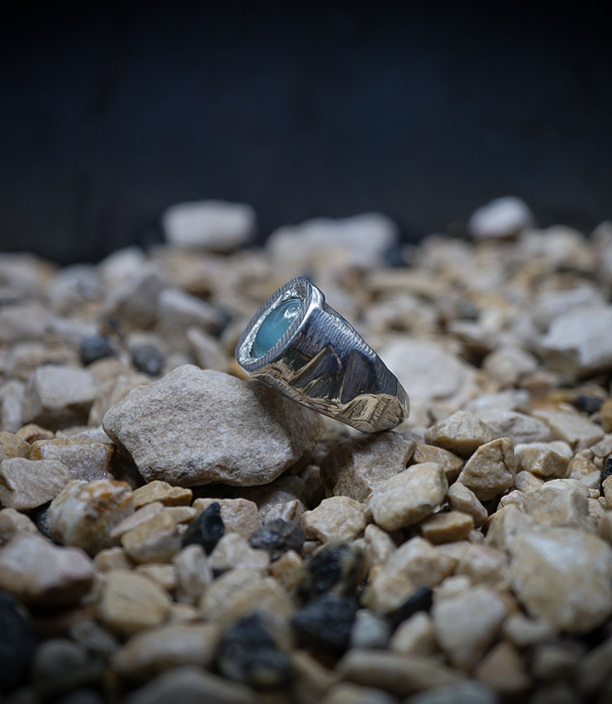 Aquamarine Ring in Sterling Silver