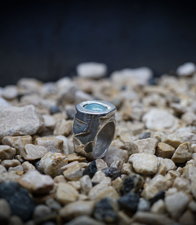 Bague argent et Aigue Marine en argent massif.